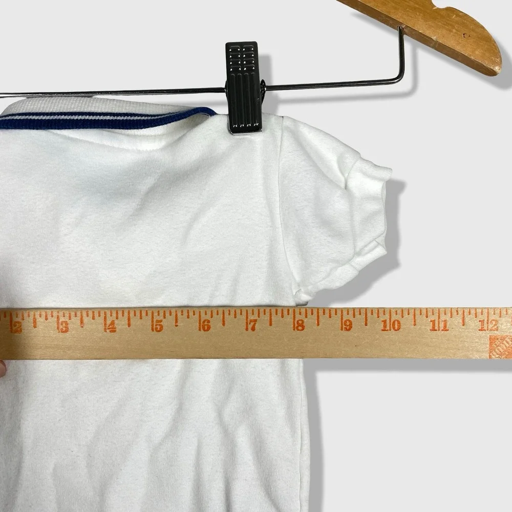 Baby B'gosh Polo Bodysuit Baby 3-6 Months White‎ Vintage Prep Preppy Casual
